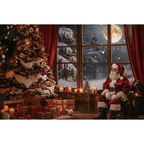 Fundo Decorativo de Natal Instalação Rápida e Fácil Papai Noel