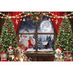 Fundo Decorativo de Natal Instalação Rápida e Fácil Papai Noel