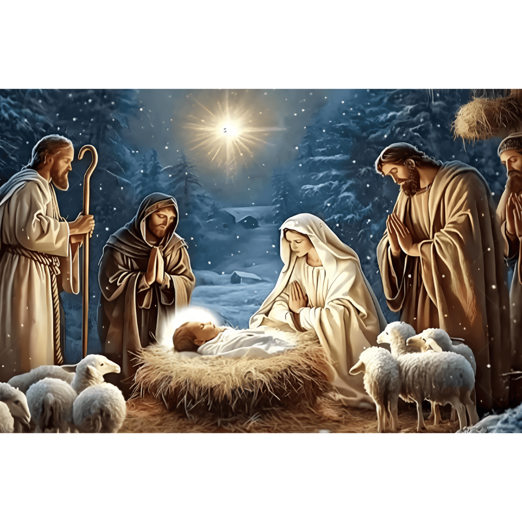 Fundo Decorativo de Natal Presépio