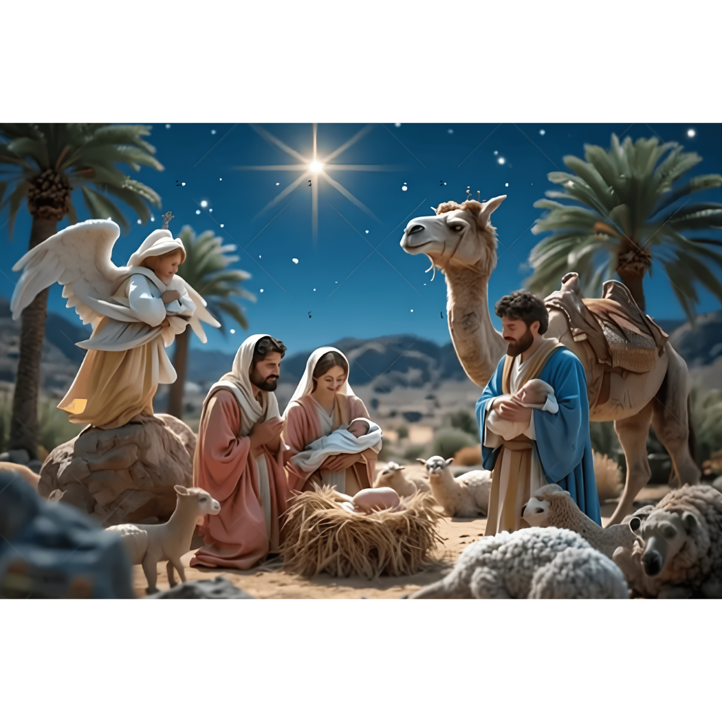 Fundo Decorativo de Natal Presépio