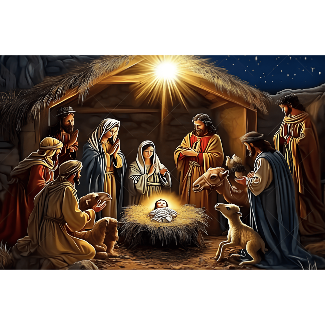 Fundo Decorativo de Natal Presépio