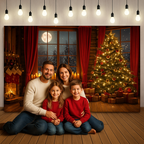 Fundo Decorativo de Natal Instalação Rápida e Fácil Papai Noel