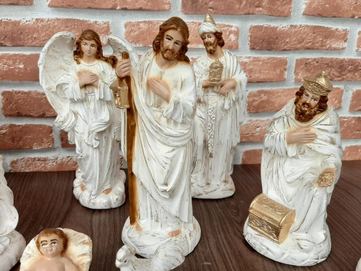 Presépio Natal 15 Peças Família Natalina 22cm