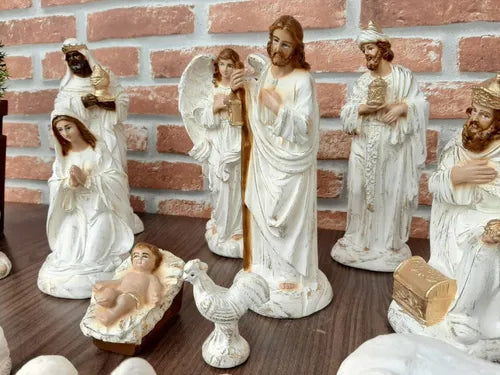 Presépio Natal 15 Peças Família Natalina 22cm