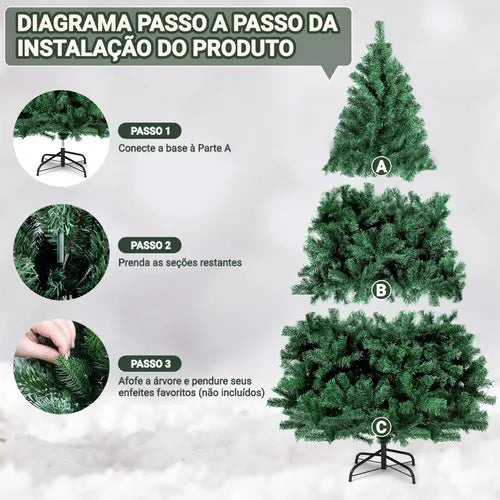 Arvore De Natal Luxo Grande 210 Cm 1000 Galhos Decoração