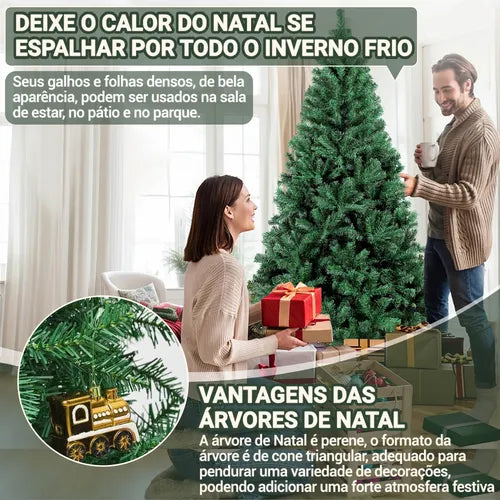 Arvore De Natal Luxo Grande 210 Cm 1000 Galhos Decoração