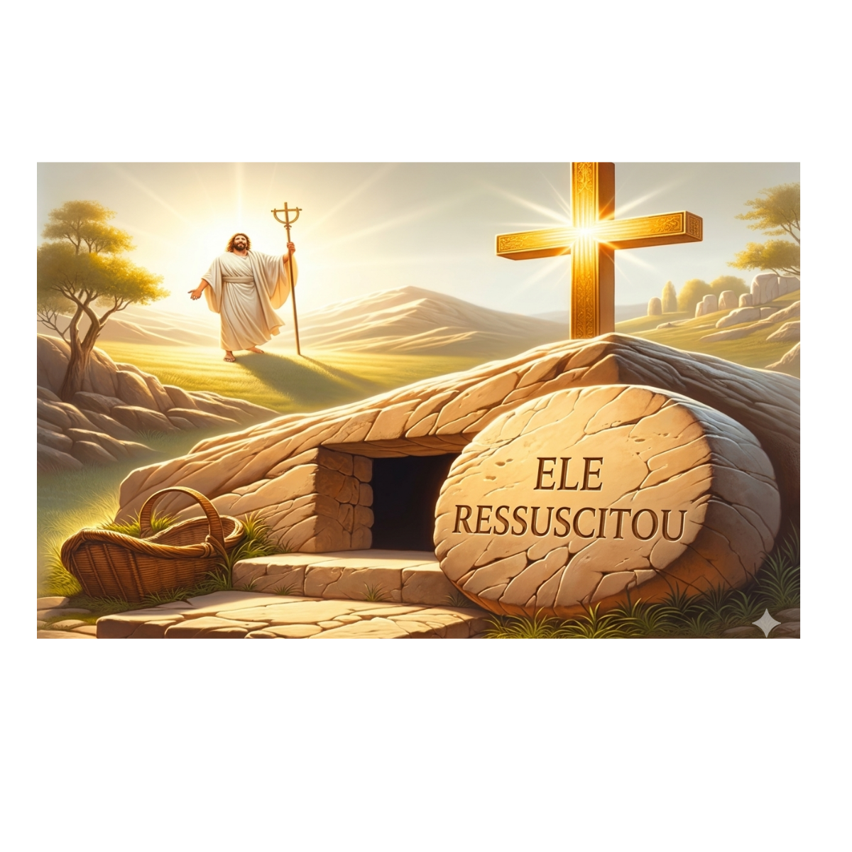 Fundo Decorativo de Páscoa Cenários Bíblicos