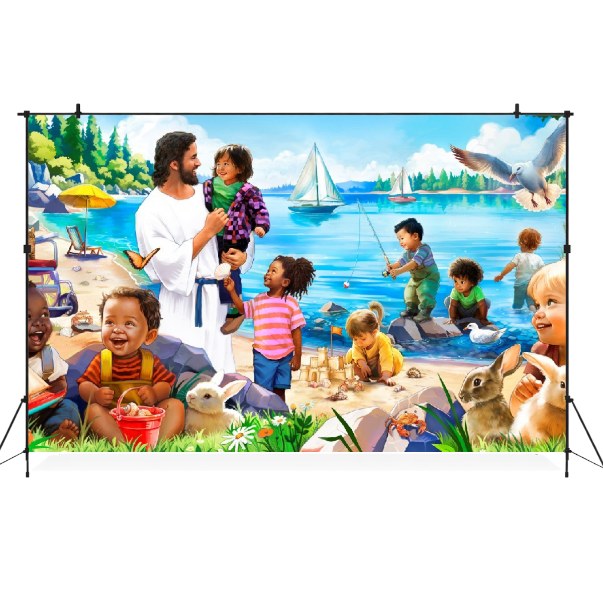 Fundo Decorativo de Páscoa Cenários Bíblicos