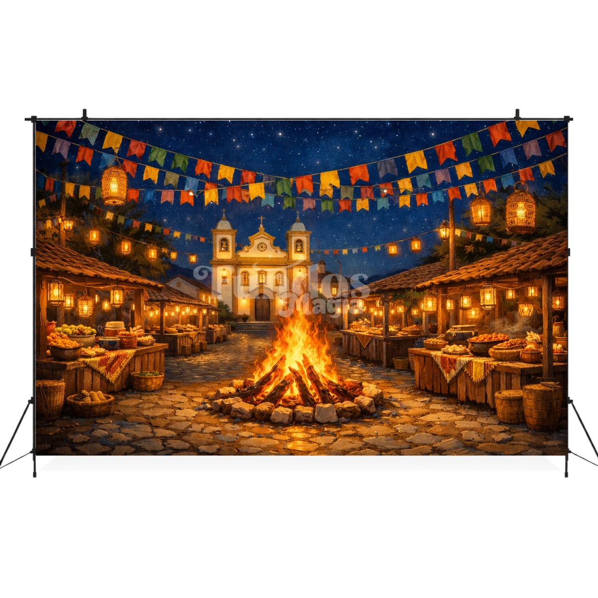 Painel Fotográfico em Tecido Festa Junina Igrejinha /1542