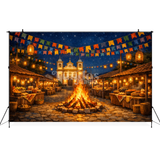 Painel Fotográfico em Tecido Festa Junina Igrejinha /1542