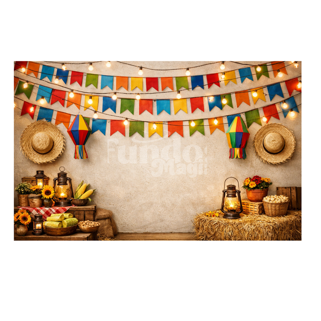 Painel Fotográfico em Tecido Festa Junina São João /1551