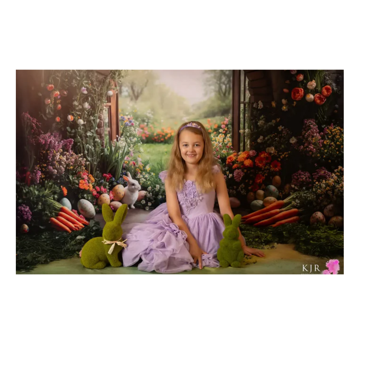 Fundo Fotográfico de Páscoa Floral Elegante