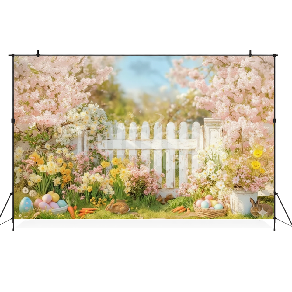 Fundo Fotográfico de Páscoa Primavera Encantada