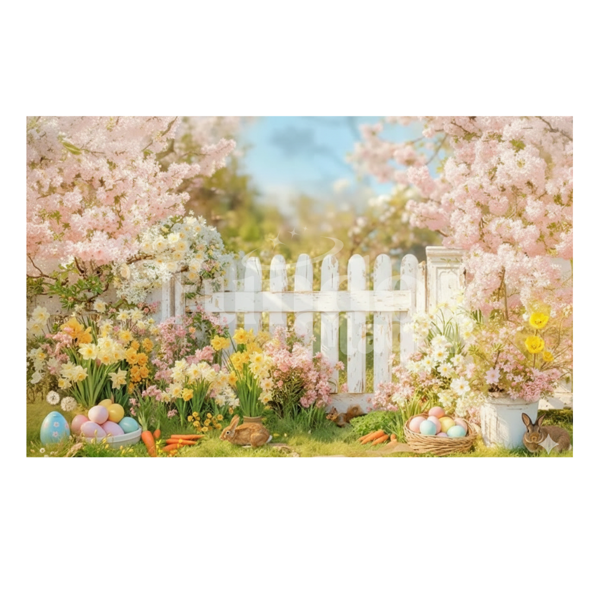 Fundo Fotográfico de Páscoa Primavera Encantada