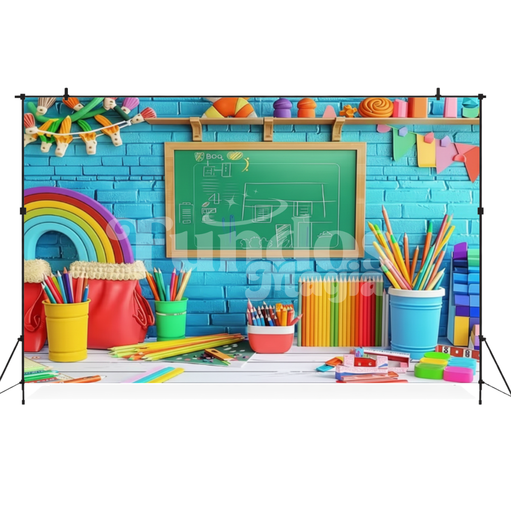 Fundo Fotográfico ABC Tema Alfabetização Colorida