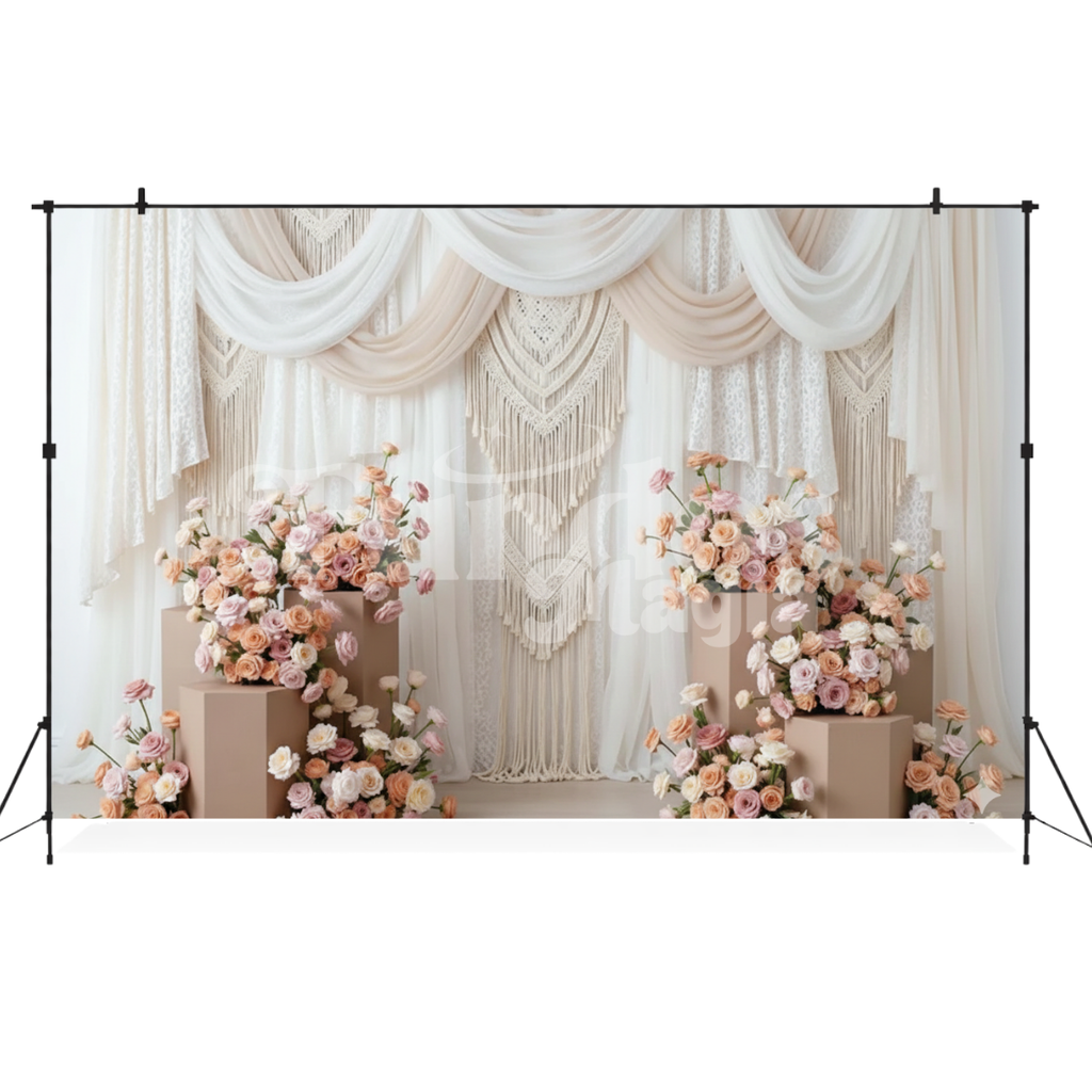 Fundo Fotográfico Dia das Mães Romântico Rosé