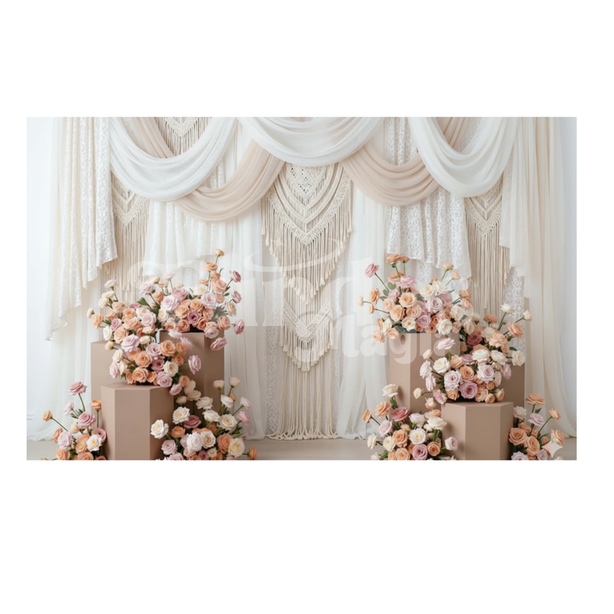 Fundo Fotográfico Dia das Mães Romântico Rosé
