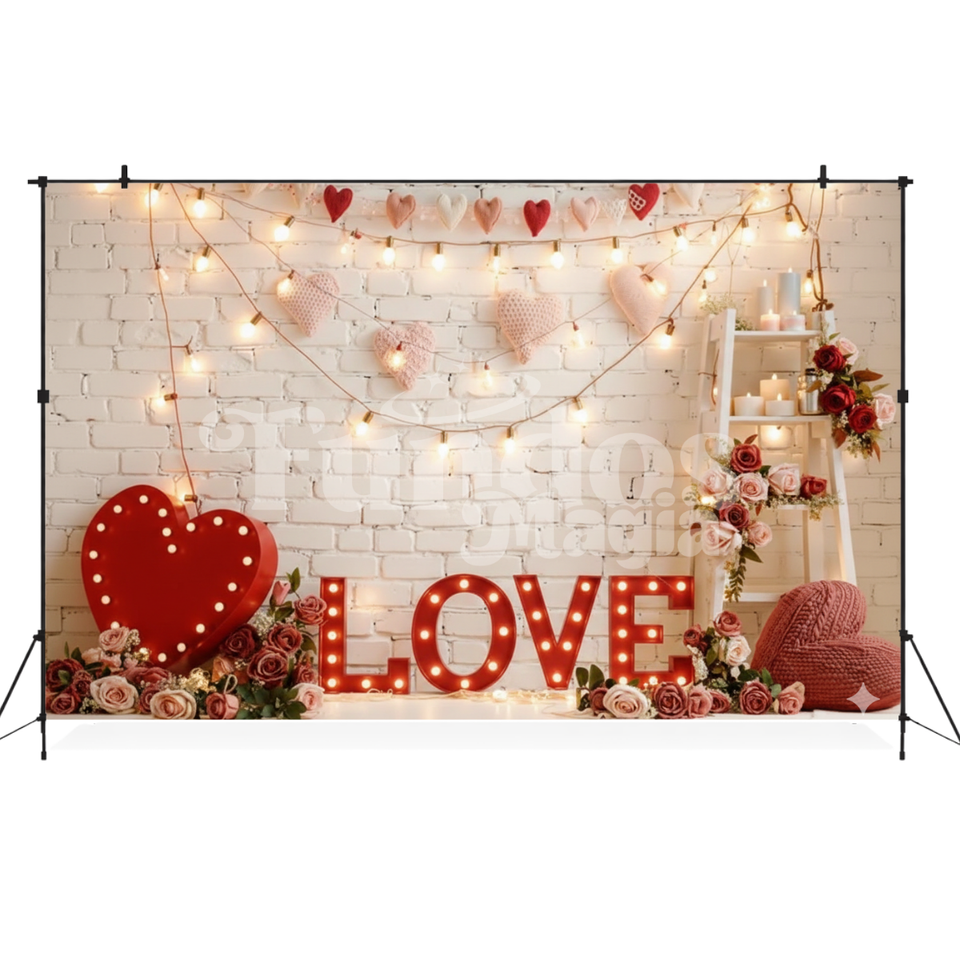 Fundo Fotográfico Dia dos Namorados Luzes Românticas