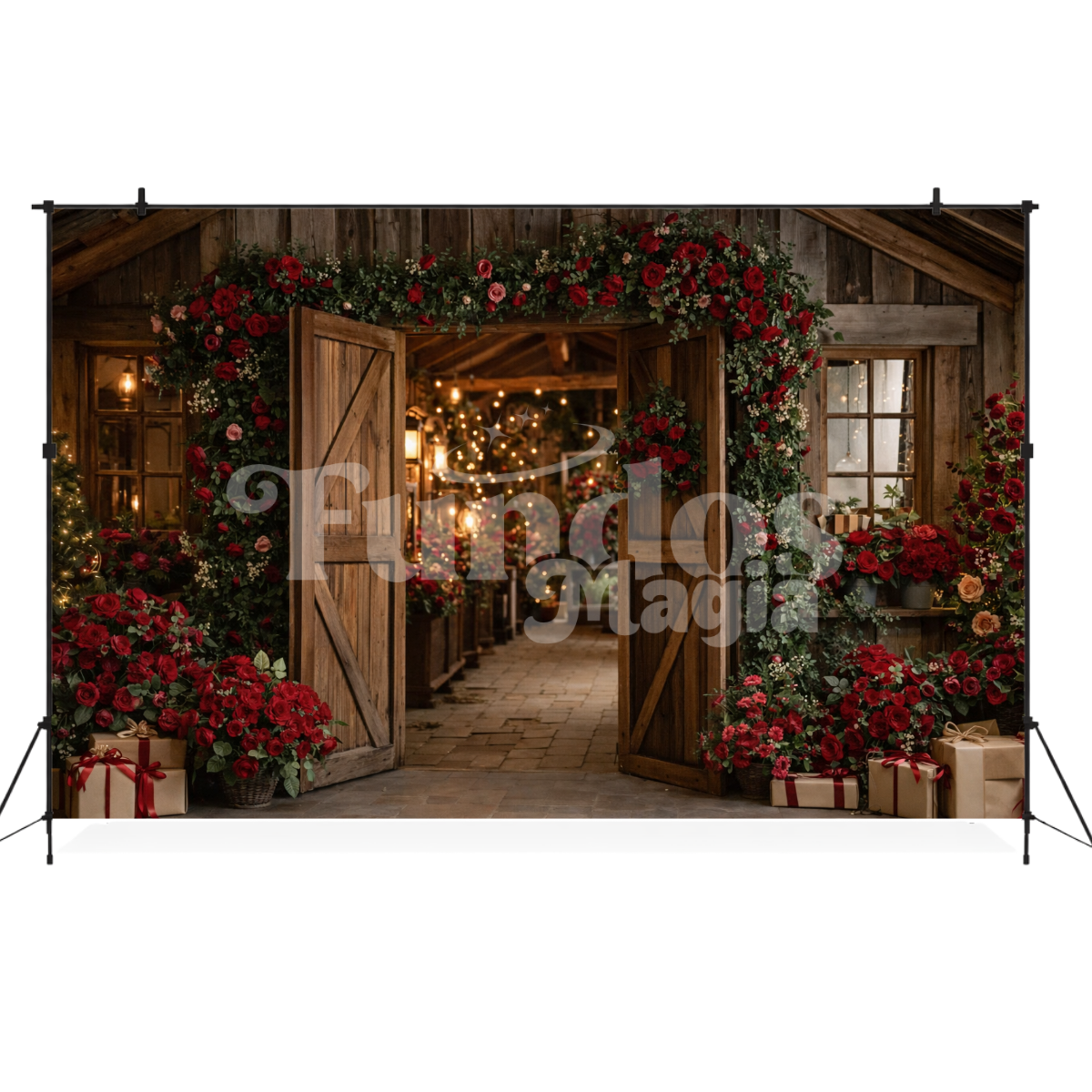 Fundo Fotográfico Dia dos Namorados Rústico Floral