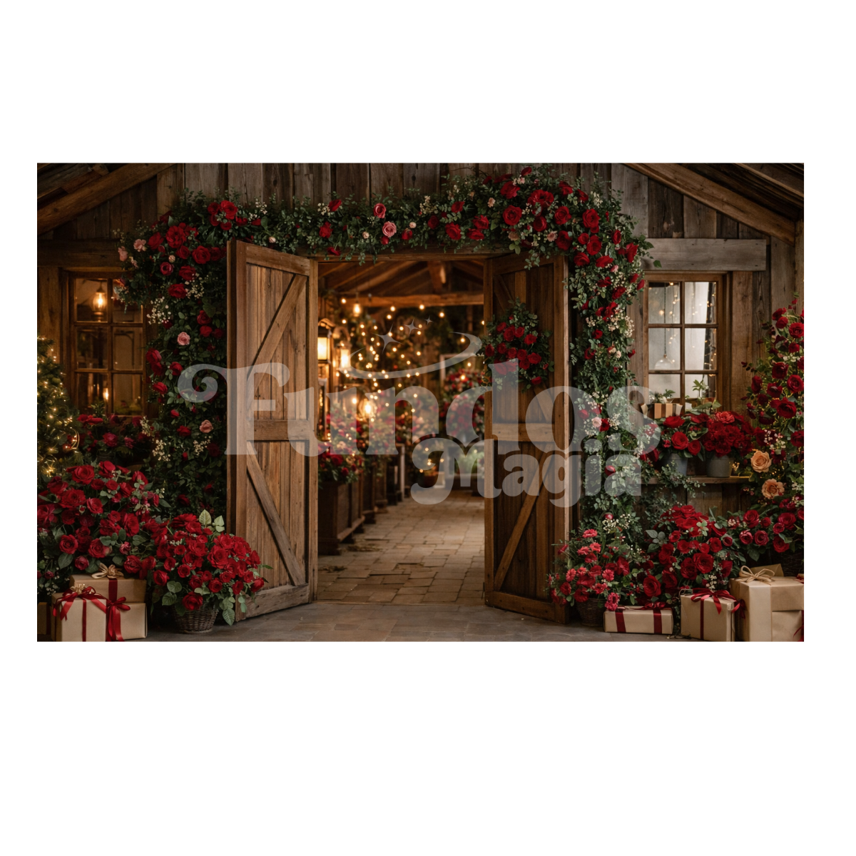 Fundo Fotográfico Dia dos Namorados Rústico Floral