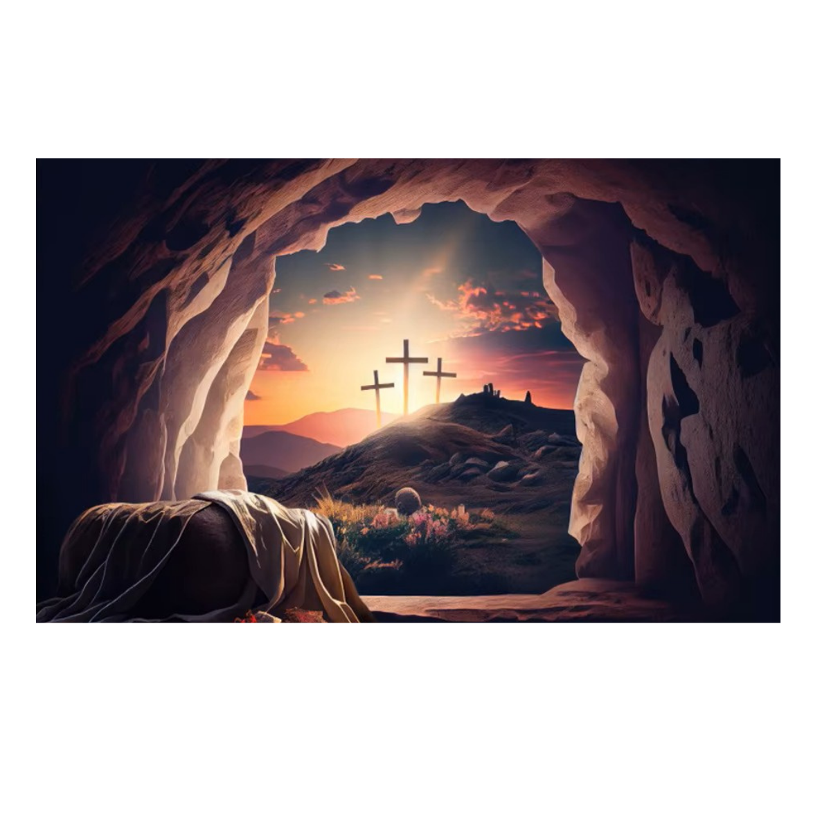 Fundo Decorativo de Páscoa Cenários Bíblicos