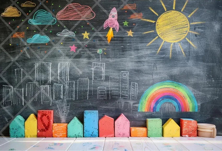 Painel ABC Céu e Arco-íris Infantil