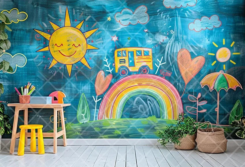 Painel ABC Céu e Arco-íris Infantil