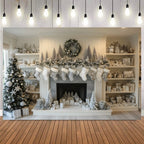 Fundo decorativo de Natal Instalação Rápida e Fácil Branco