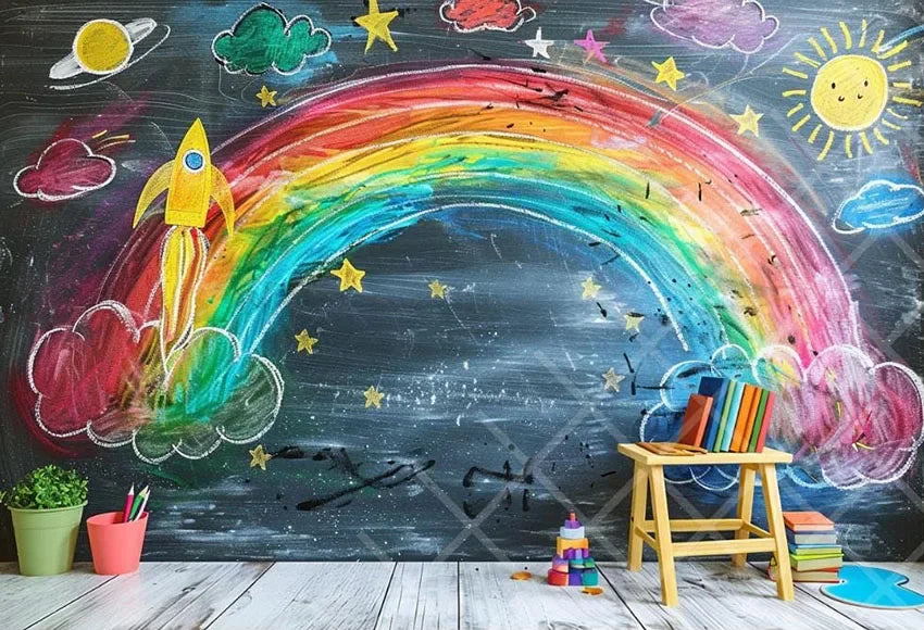 Painel ABC Céu e Arco-íris Infantil