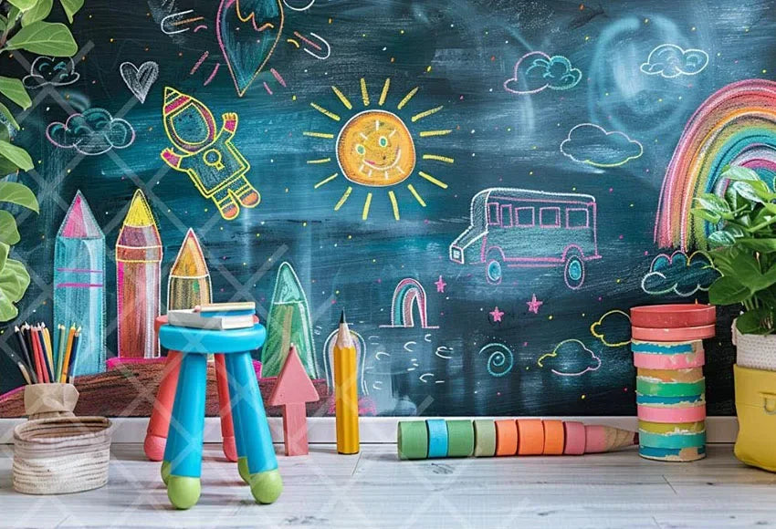 Painel ABC Céu e Arco-íris Infantil