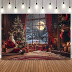 Fundo Decorativo de Natal Instalação Rápida e Fácil Papai Noel